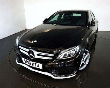 Used Mercedes-Benz C Class 2.1 C220 D AMG LINE 4d-2 FORMER KEEPERS-FINISHED IN OBSIDIAN BLACK WITH BLACK LEATHER UPHOLSTERY-REV in Warrington