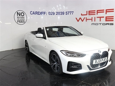 Used BMW 4 Series 420I M SPORT 2dr convertible auto (MINERAL WHITE, FULL LEATHER) in Cardiff