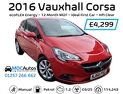 Used 2016 Vauxhall Corsa 1.4 ENERGY AC ECOFLEX 3DR Manual in Chorley